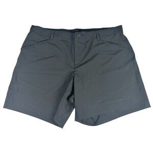 Oobe Stretch Work Uniform Shorts Women's 14 Gray High Waist Flat Front Pockets